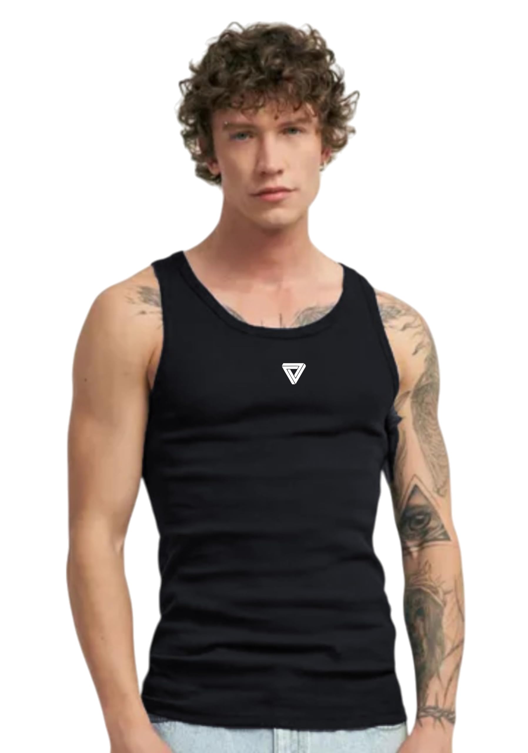 Cotton Blend Hammer Regular Fit Skyblue Men's Vest-image-9