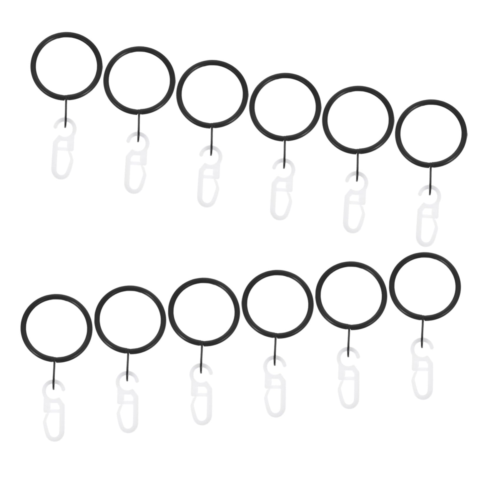 Sosoport 45sets Anelli per Tende in Metallo Nero Ganci Anelli per Appendere Tende da Finestra e Porta Compatibili Aste