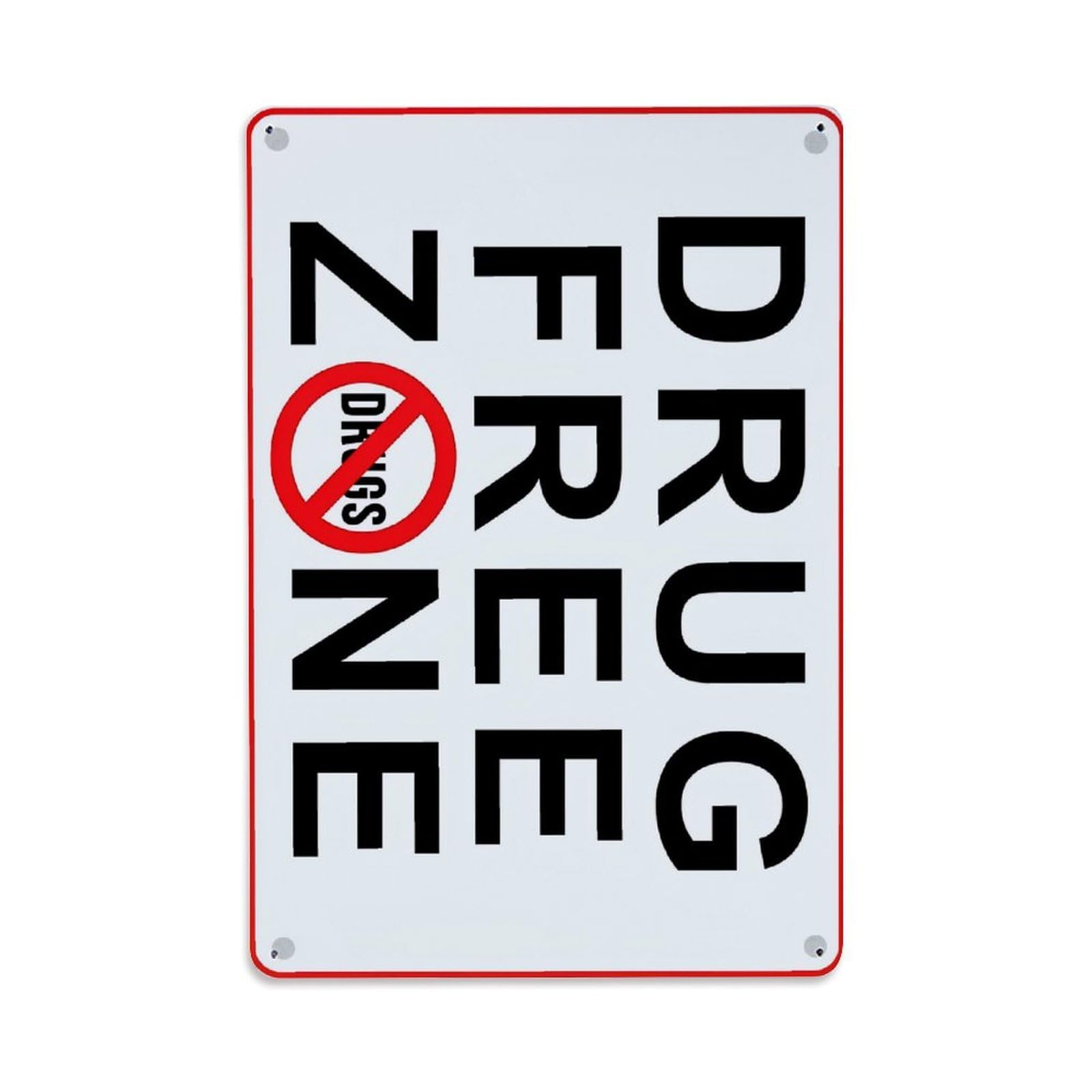 Jdfenggu Vintage No Drugs Zone Retro Metal Tin Sign, Decor Art Poster For Bar, Home, Man Cave, Kitchen, Laundry Room Gift 8X12inch