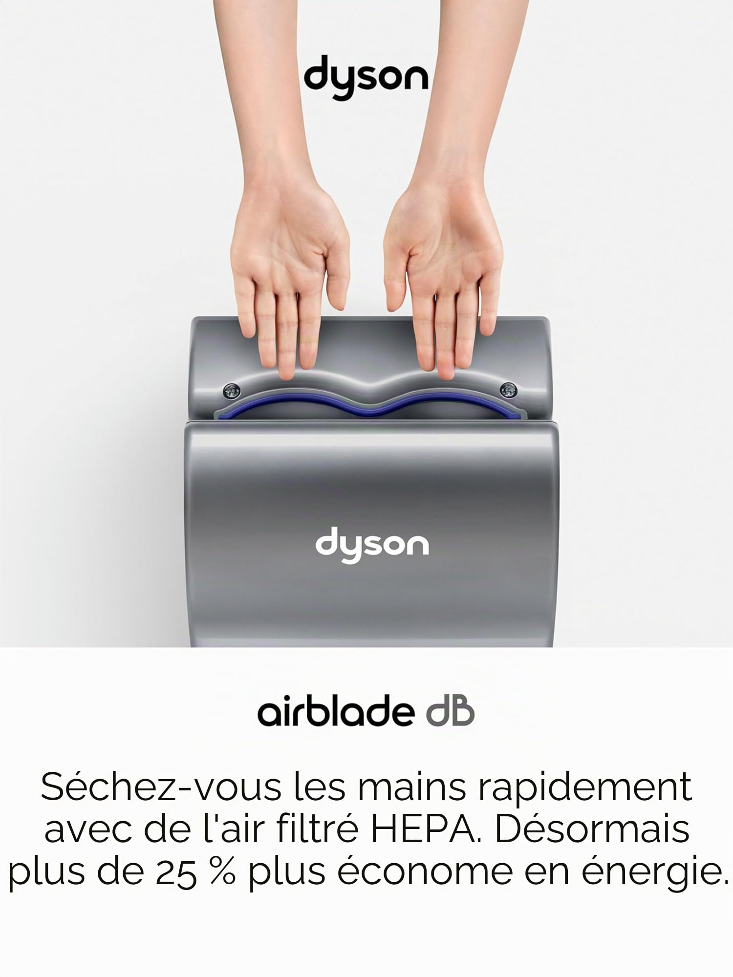Dyson Airblade™ AB14 – Sèche-Mains Robuste pour sanitaires, Bureaux, Restaurants, hôtels & espaces Professionnels