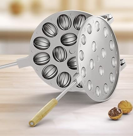 BIOL Heavy Oreshki Mold Oven Cookies Maker Oreshnitsa 16 Nuts Oreshki - Cookie Mold Oreshek Cake - Nut Cookie Shaped Molds - Metal Mold Form Nuts for Sweet Russian Nuts Oreshki Molding for Baking