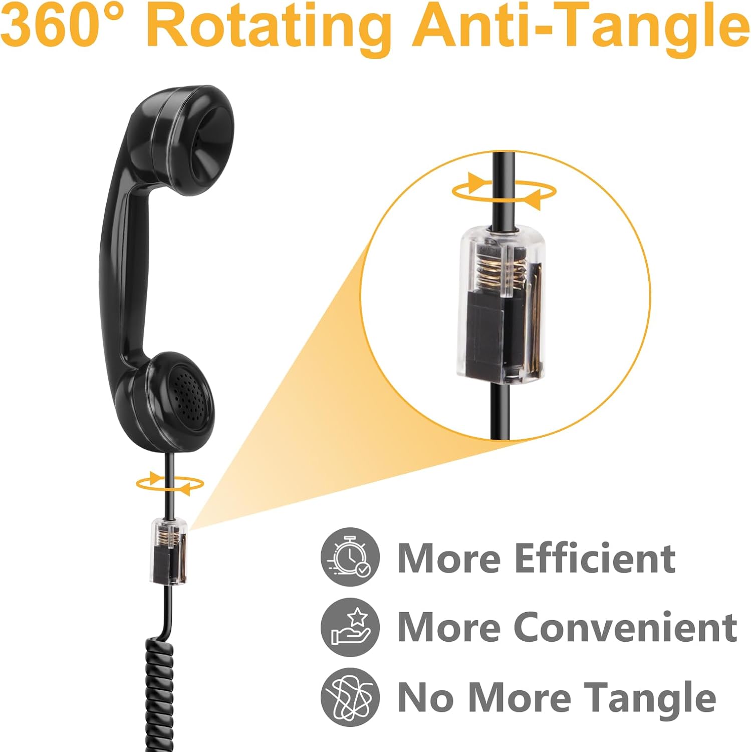 Uvital Big Button Phone for Seniors and 2Pack Telephone Cord Detangler