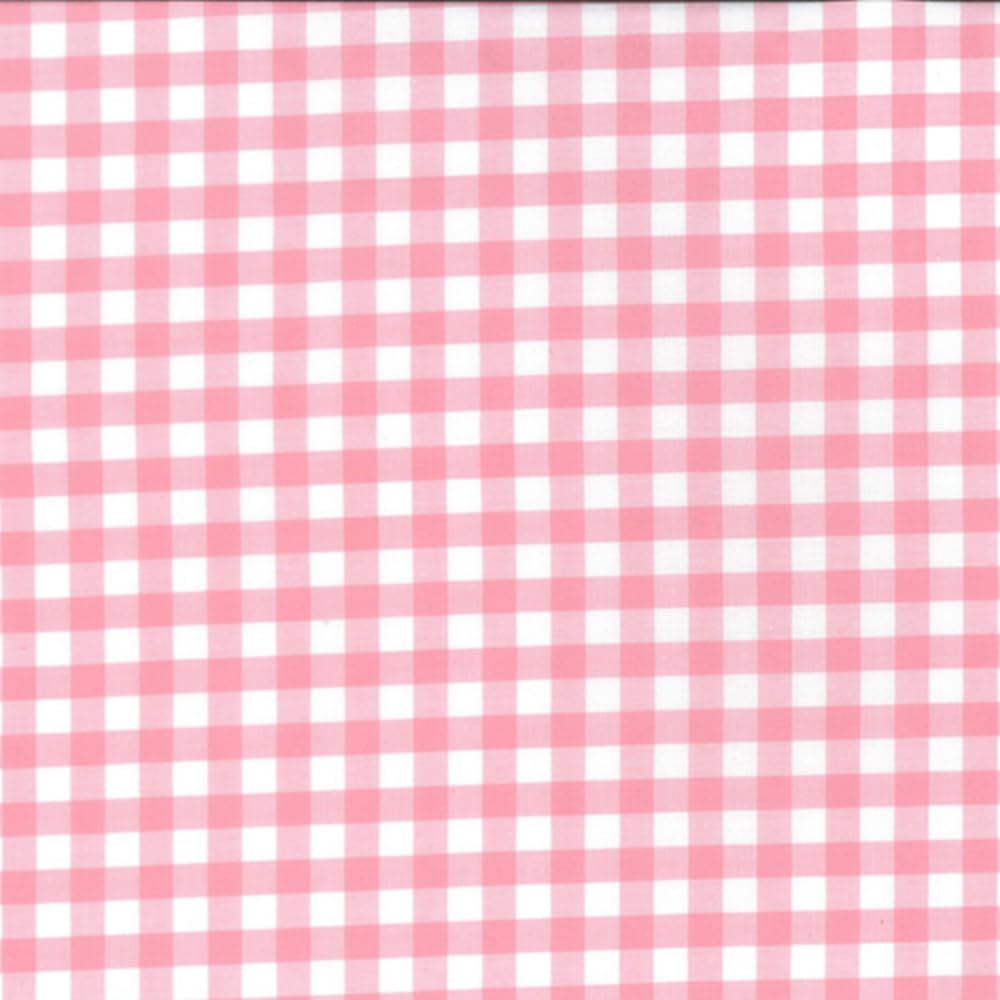 Oh Sew Crafty Limited Pink 100% Yarn Dyed Cotton Fabric 9Mm Gingham Check Squares 144Cm Wide (Price Per Metre) (Pink)