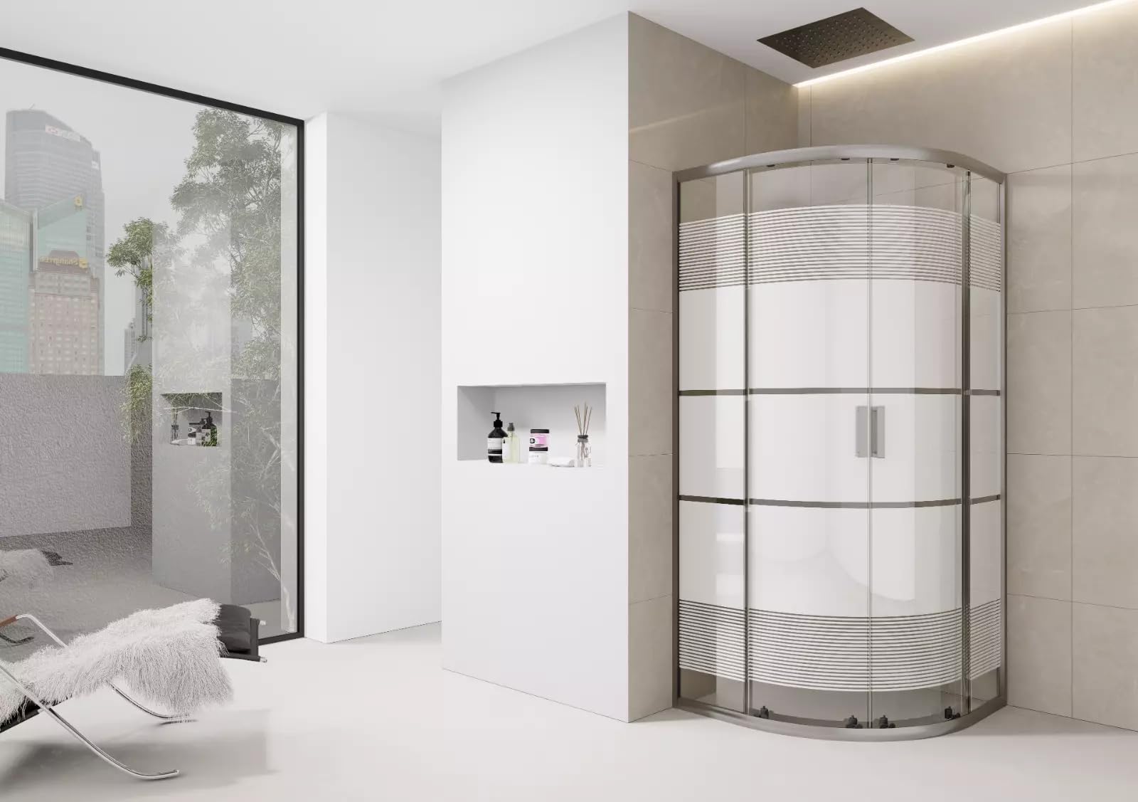 D Pro T White 900Mm Quadrant Shower Enclosure Screen Print Walk In Cubicle Sliding Door Entry Shower Tray And Riser Kit Options (900Mm X 900Mm Shower Enclosure)