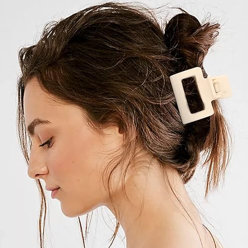 Miniatura 2 de ATODEN 5 pinzas cuadradas para el cabello mate para mujeres y niñas, pinzas cuadradas de 2 pulgadas para cabello fino y mediano, antideslizantes,