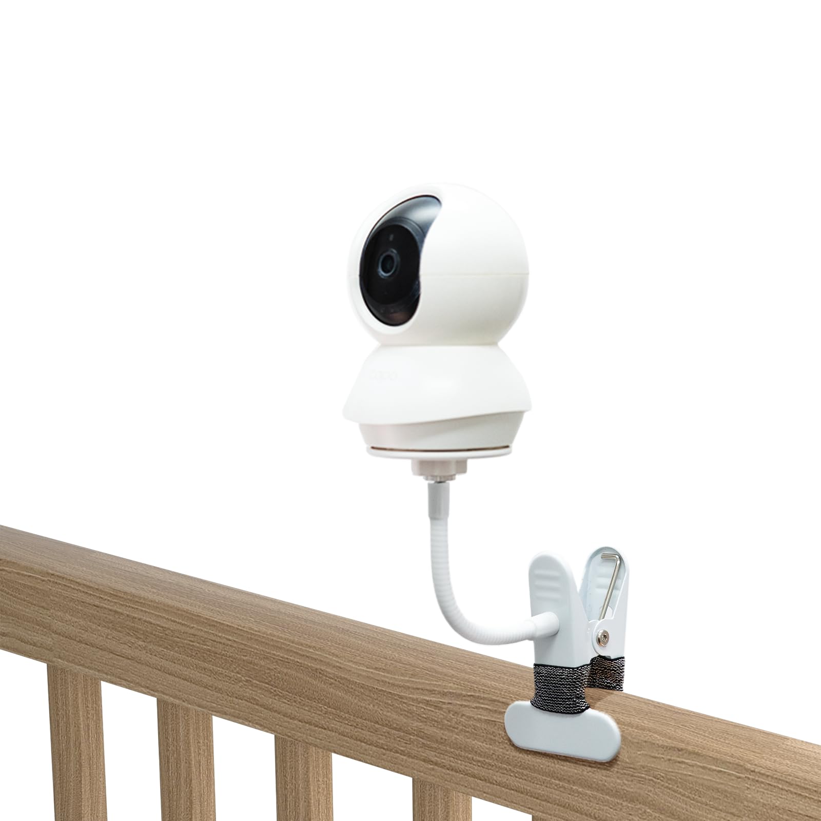 UIQELYS Short Clip Mount (15cm) Compatible with TP-Link Tapo C210 / C200 / C220 / C230 Pan Tilt Security Camera, Flexible Indoor Camera Holder, Easy Clip-On Design, No Drilling Needed – White