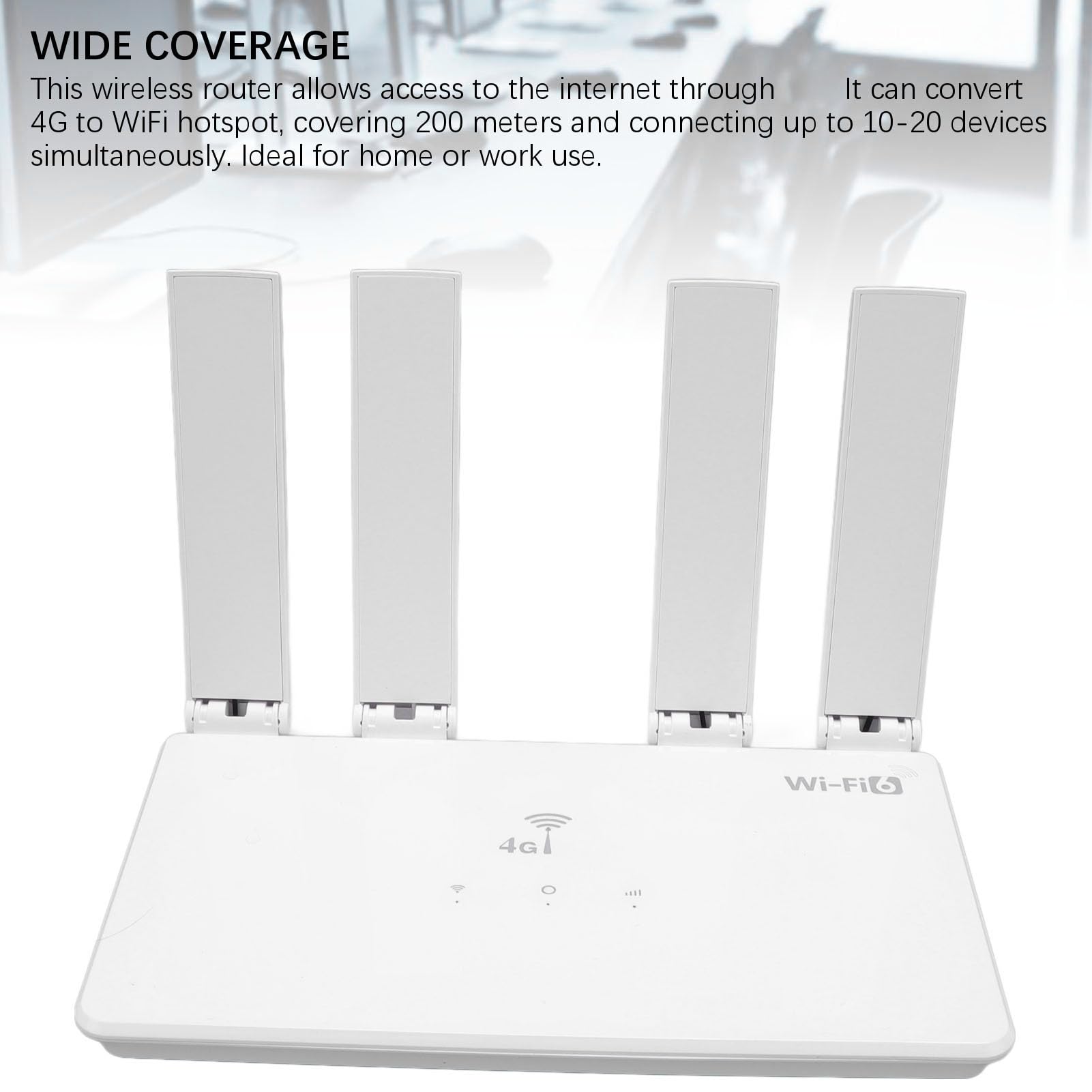 Zunate Router 4G LTE, Szybkie Mobilne Urządzenie Hotspot 802.11b/G/n z Gniazdem Karty SIM Typu C, ładowanie 4 Anteny o Wysokim Zysku, Odblokowany Punkt Routera (wtyczka UE)
