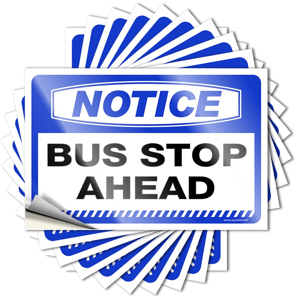 Notice Bus Stop Ahead Pool Decor Adults DIY | Western Bathroom Tattoos Case Removable Vinyl Sticker Decal(12X18CM)