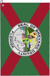 BASRETY Flag of Brevard County, Florida Golf Towel with Carabiner Clip for Golf Bag 24" X 16" Golf Towels Waffle Funny Pattern Golf Accessories