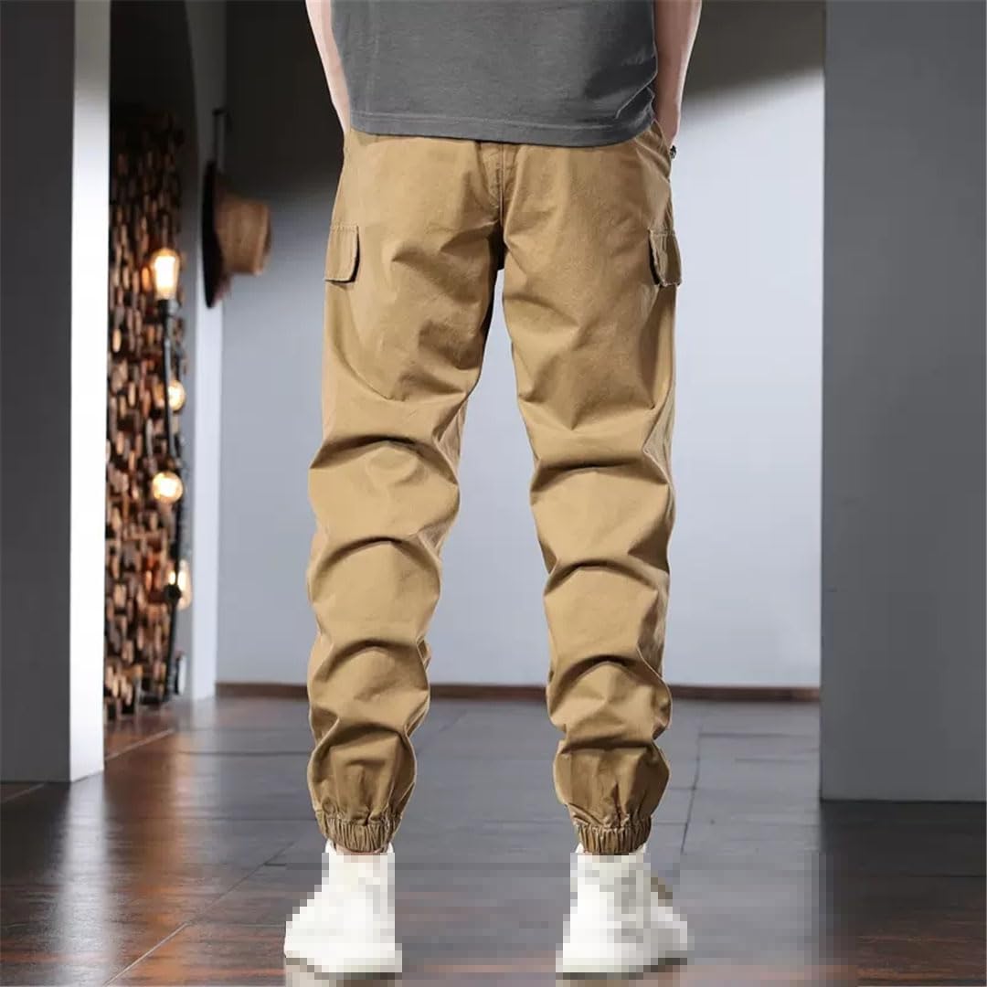 Vogrtcc Pantalones Cargo para Hombre Pantalones Tácticos Informales Sueltos con Cintura Elástica
