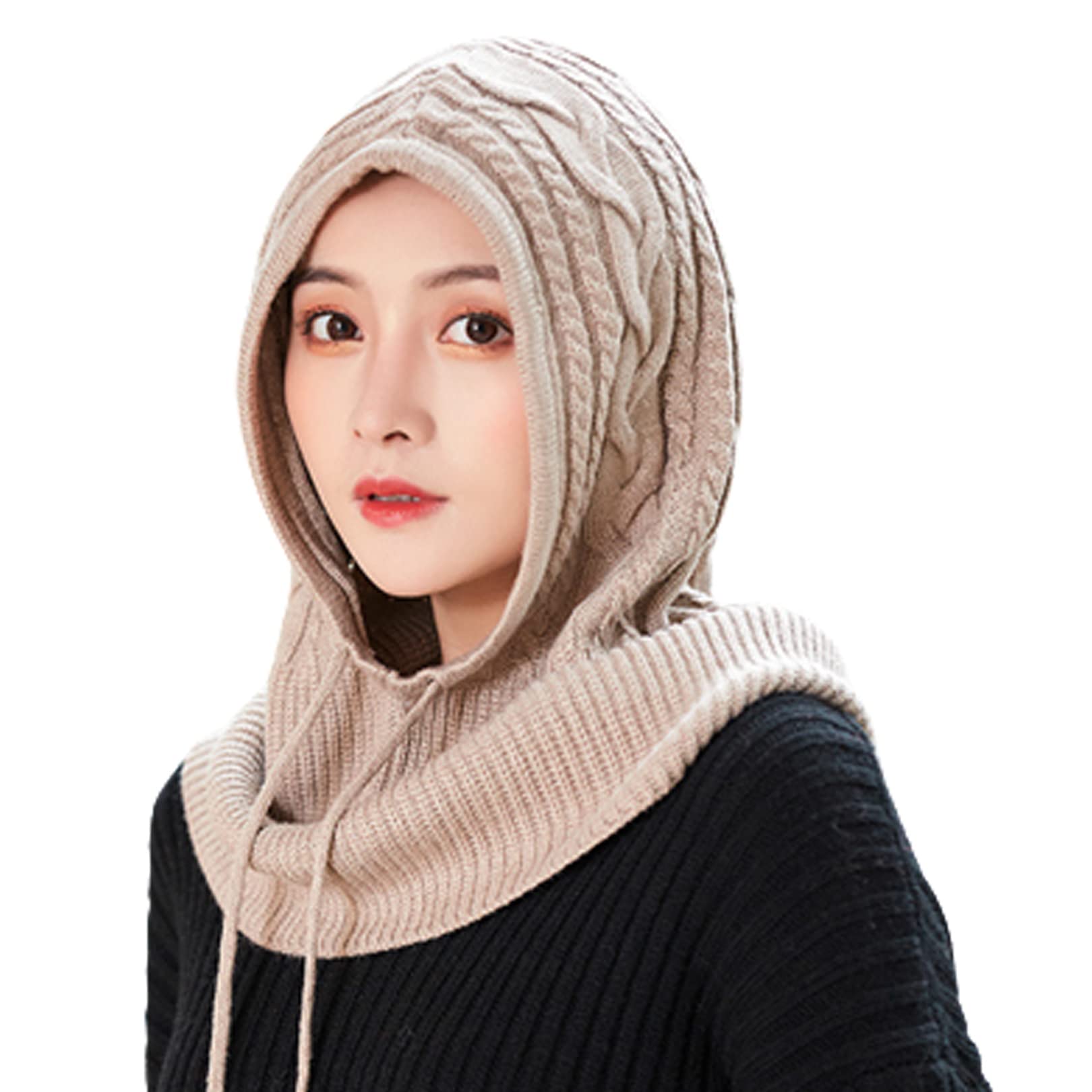 Amazon | [sac taske] ニット バラクラバ ネックウォーマー マフラー 