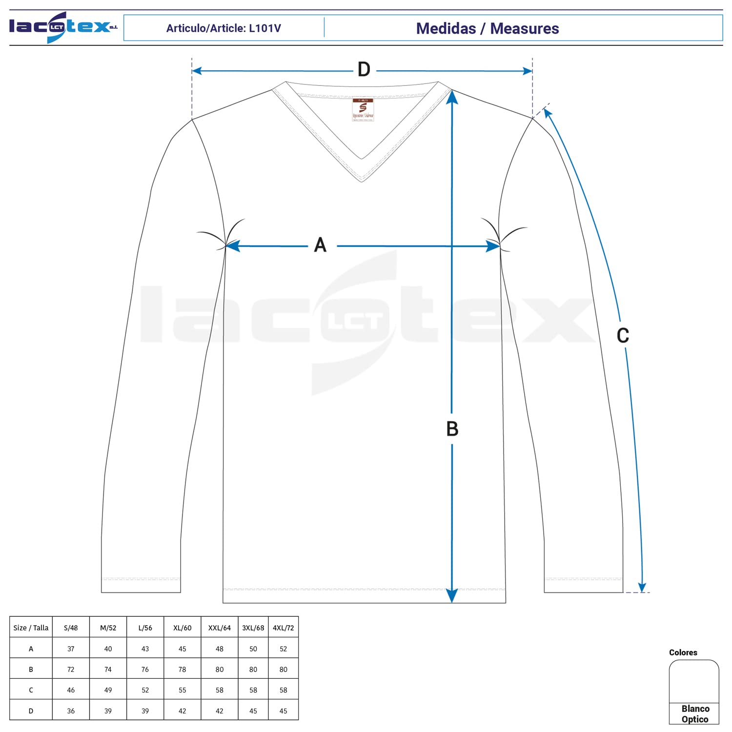 Lacotex Camiseta Interior Termal de Hombre | Camiseta Manga Larga y Cuello Pico Térmica | Confort y Protección Térmica Interior | Pack Ahorro 6 Unidades | L101V