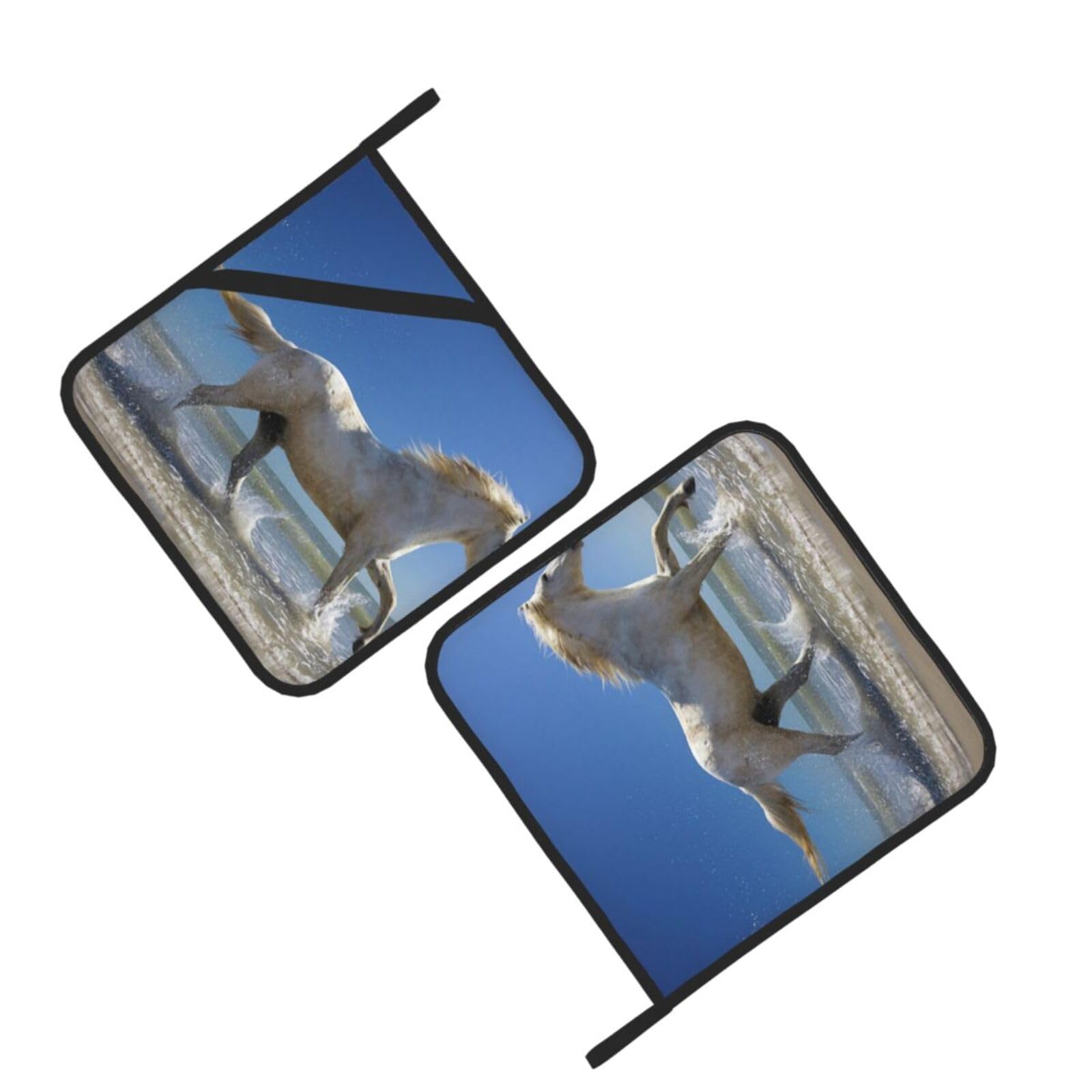 Sunsets Lake Horses Printed Oven Pot Holders Set of 2 Pcs Heat Resistant Kitchen Microwave Potholders for Cooking Baking Grilling