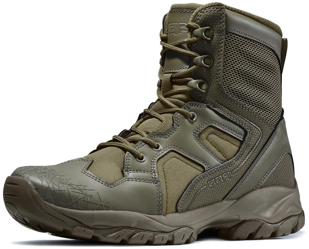 CQR Men's Military Tactical Boots, Lightweight 6 Inches Hiking Combat Boot Durable Breathable Outdoor Work Motorcycle Footwear