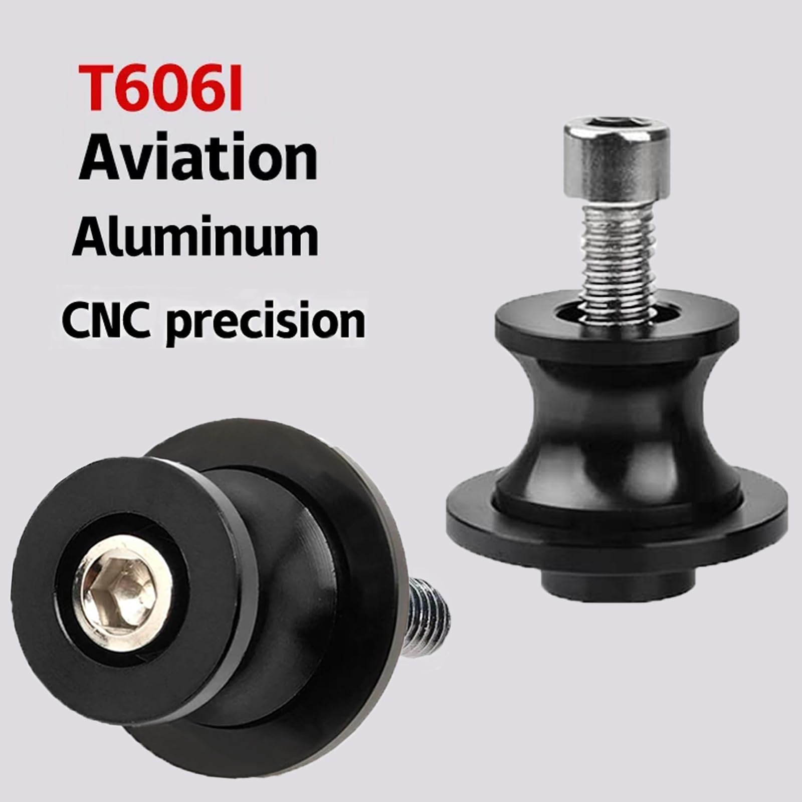 QJY 2pcs M10 Moto Nottolini Cavalletto 10MM Bobine Universal per K-AWA-SAKI Z650 Z800 Z750 Z1000 Ninja 400 650 ZX-10R ZX-6R Duke 125 250 390 CFMOTO 450NK 450SR 450MT 800MT - Nero