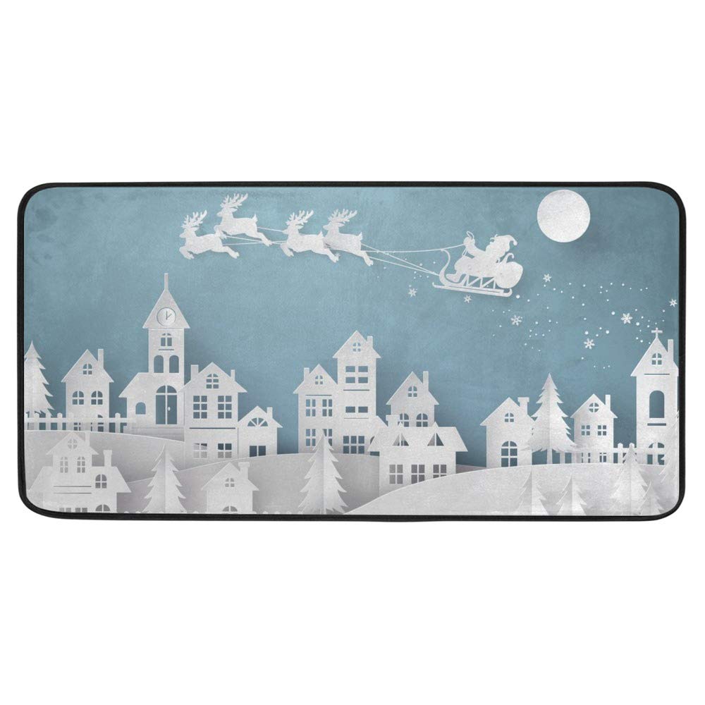 Alfombrillas de cocina acolchadas para un hogar cómodo y seguro con diseño de Papá Noel
