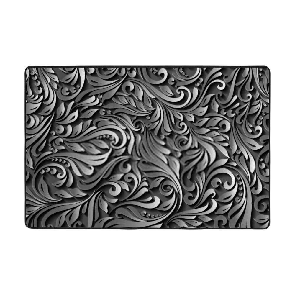 Tapis de salon doux a motif floral noir creez un coin cocooning chaleureux