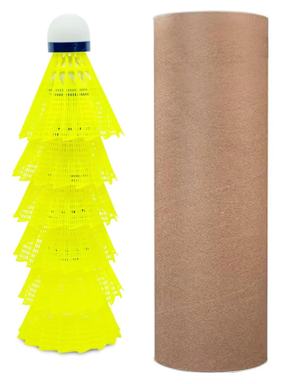 6Pcs Nylon Badminton with Great Stability and Durability, Shuttlecocks for Indoor Outdoor Sports Fitness Game Assorted Colors, Yellow