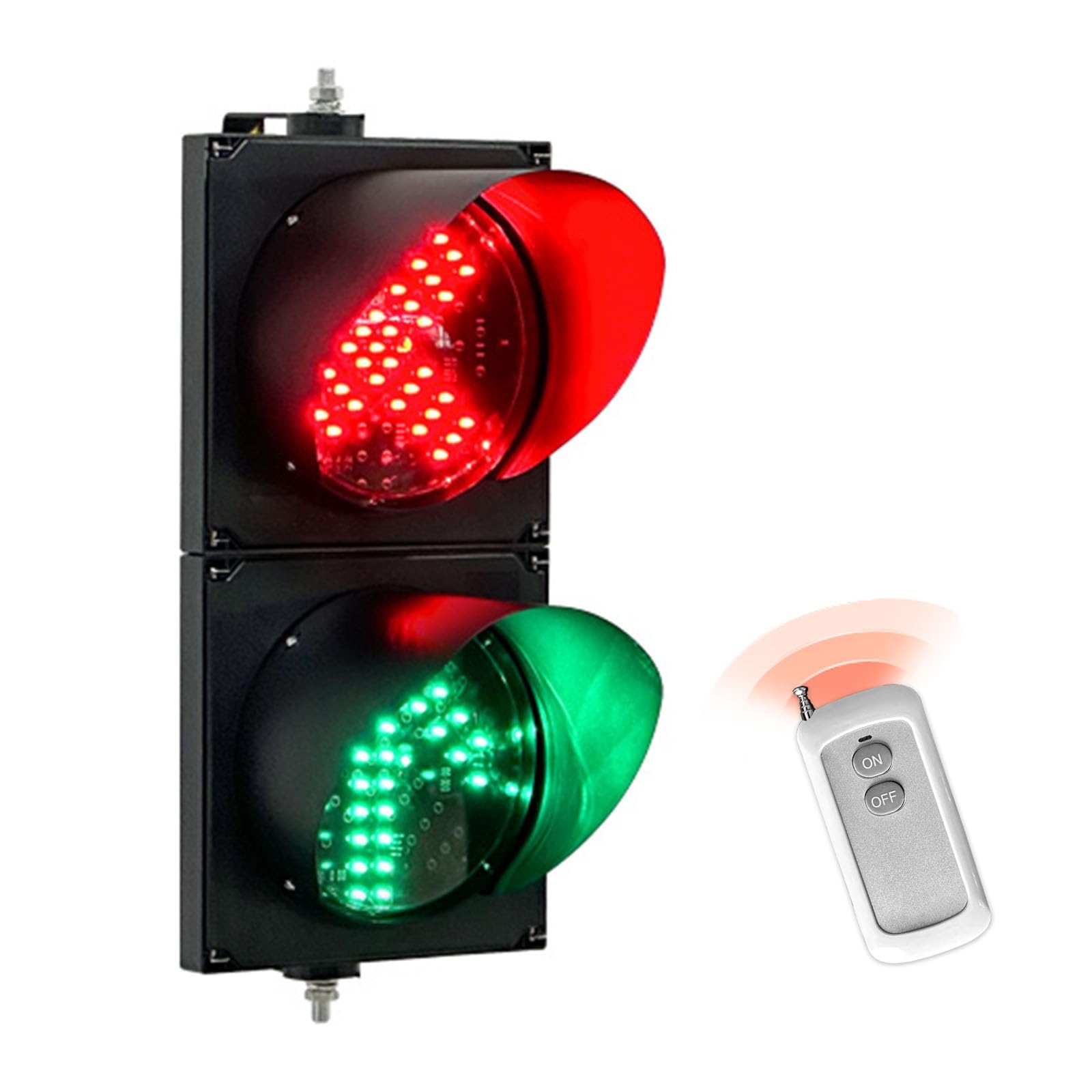 Feu de circulation LED bicolore rouge vert 300 mm avec télécommande