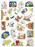 Peanuts Snoopy Fall, Halloween & Thanksgiving Stickers ~ Be Thankful, Leaf Pile Play, Boo! (27 Stickers; 1-1)