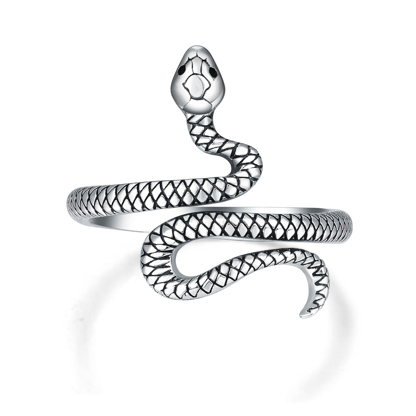 PRAYMOSThumb Ring For Women Men 925 Sterling Silver Open Adjustable Rings Snake/Shark/Fox/Skull Punk Rock Gothic Jewelry Gift