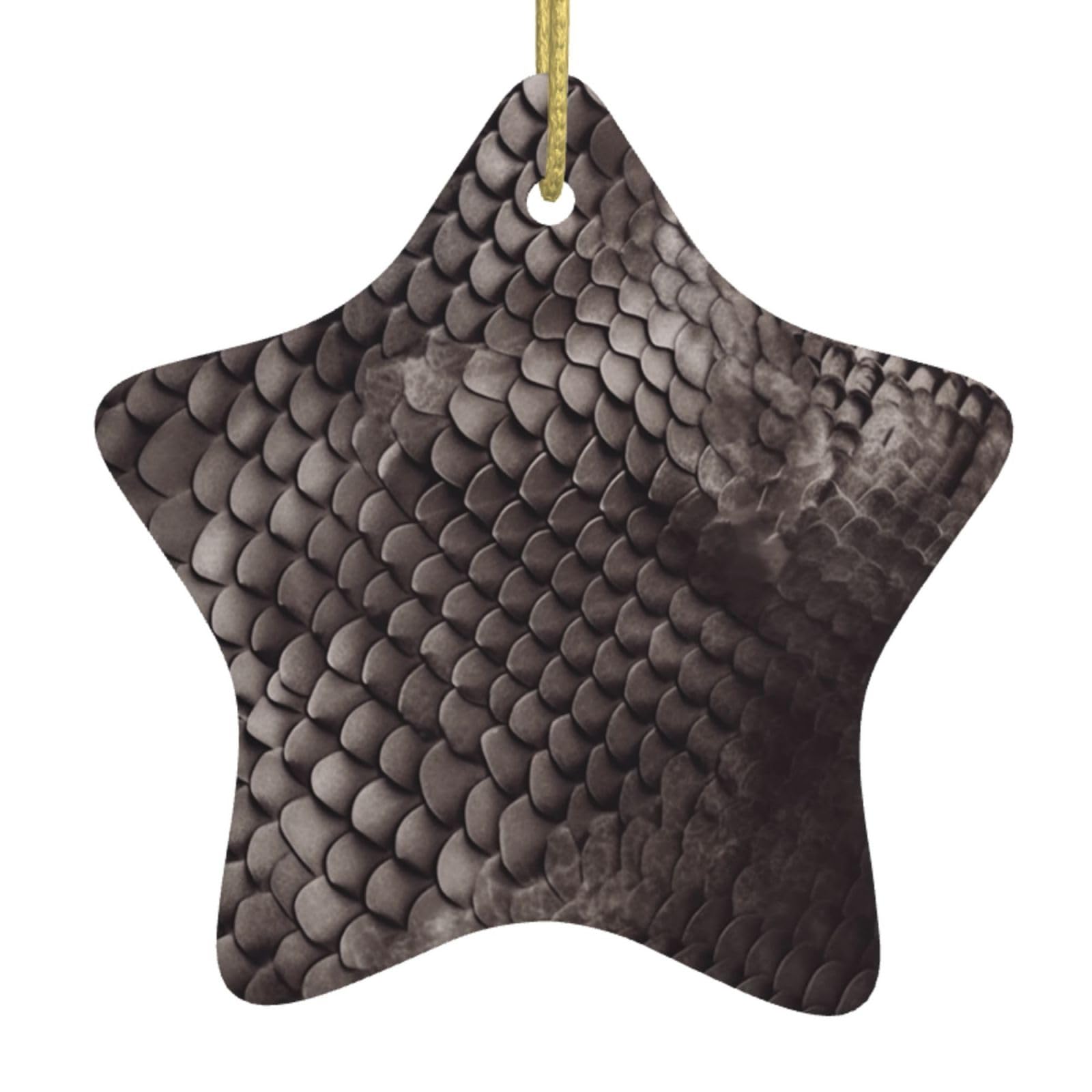 Ceramic Christmas Tree Hanging Ornaments with Gold Ropes Christmas Tree Decorations Star Ceramic Classic Snake Skin Pendant Keepsake Decorations for Holiday Xmas Gift Ideas