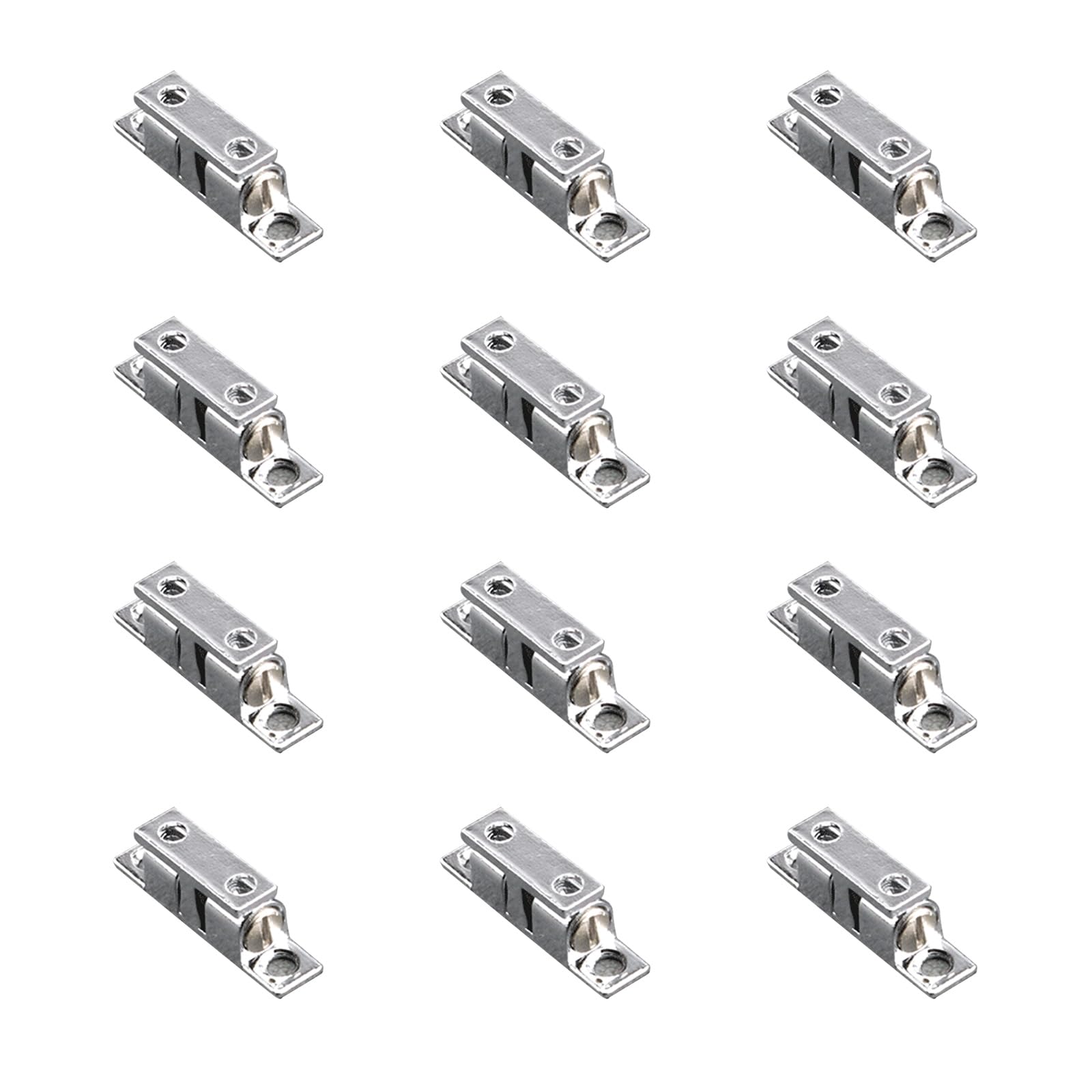 12 PCS Zinc Alloy Double Roller Spring Ball Catch Latch Cabinet Closet Door Adjustable Tension Latch Door Catch for Cupboard Wardrobe