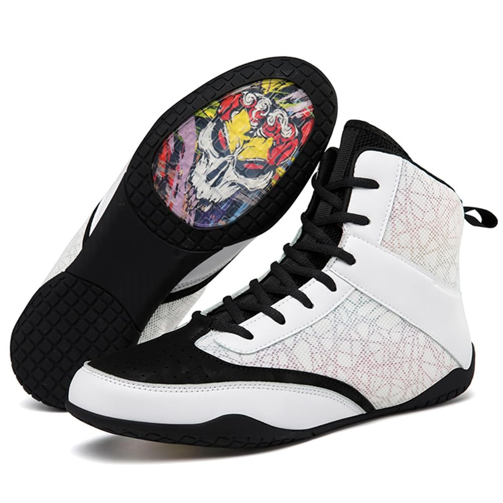 Botas De Boxeo De Caña Alta para Entrenamiento Y Kick Boxing, Culturismo, Lucha, Antideslizante Adolescentes Niños Lucha Libre Zapatos De Deportes De Combate
