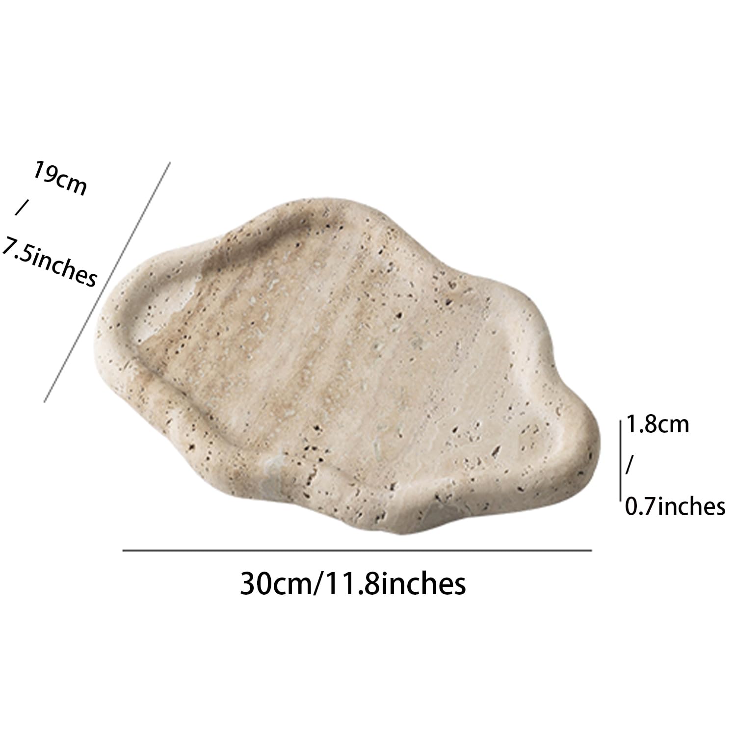 Natural Marble Cloud-Shaped Vanity Decor Tray for Countertop Organizer, Catchall for Perfume, Candles, Jewelry, Kitchen Food Serving Trays, Bathroom (Could Dong)