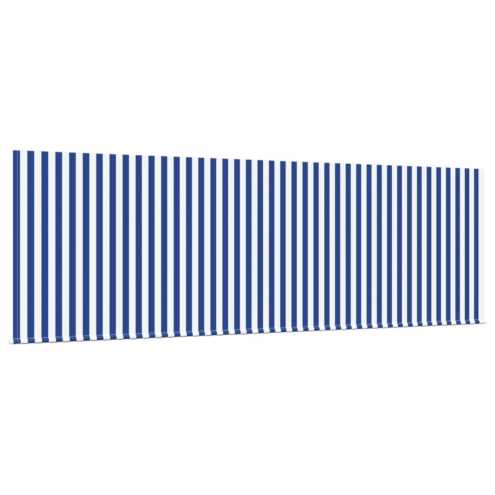Auvent rétractable Bleu et Blanc 350 x 200 cm en Polyester et Aluminium, Store banne motorisé pour terrasse, Jardin, Balcon, Protection Pluie, ombrage, Brise Soleil et intimité extérieure