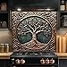 Tempered Glass Backsplash for Kitchen, Tree of Life with Detailed Leaves Design Glass Backsplash, Copper Look Backsplash for Kitchen Wall, Rustic Kitchen Backsplash, Easy to Install Stove Backsplash