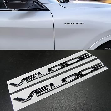 car Decoration Stickers Giulia Base Stelvio Ti Sport Veloce Ti Fender Letter Stickers for Alfa Romeo Accessories VELOCE-black/2pcs