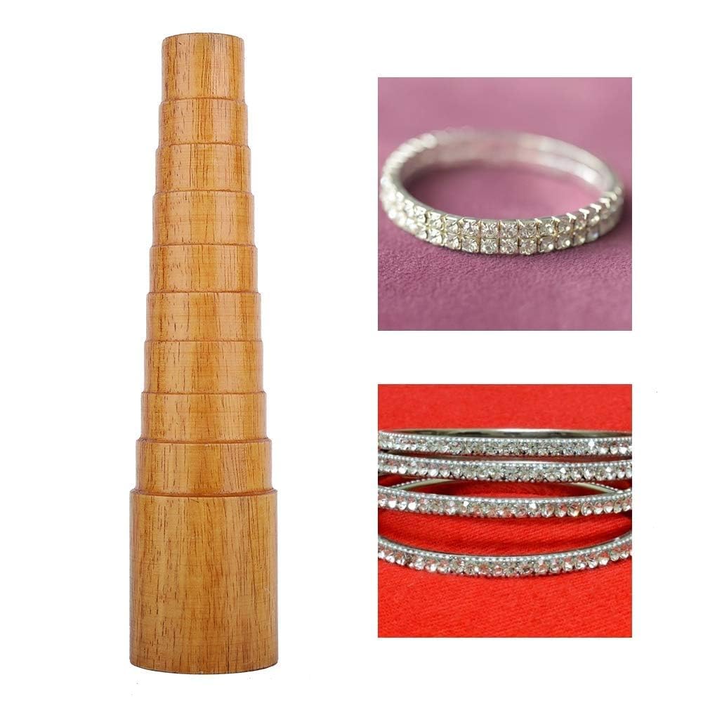 Mandrino per Bracciale, Mandrino per Bracciale in Legno Misuratore di Braccialetti Misurazione del Dimensionamento Strumento di Riparazione per la Misura del Braccialetto