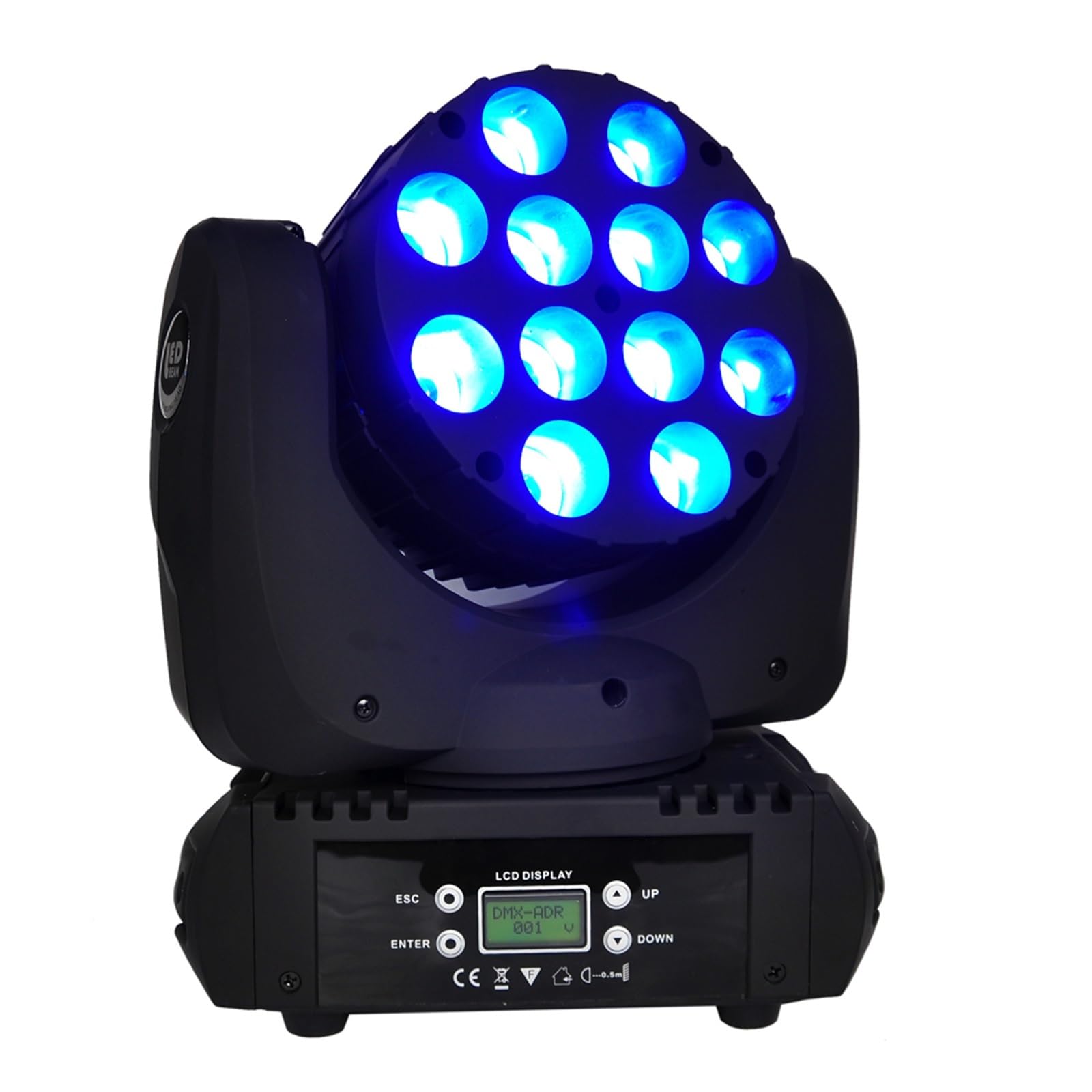 Luces de Escenario, 12x12W 4IN1 llevó la luz de haz móvil RGBW llevó la luz principal móvil 15 canales llevó la luz de la etapa