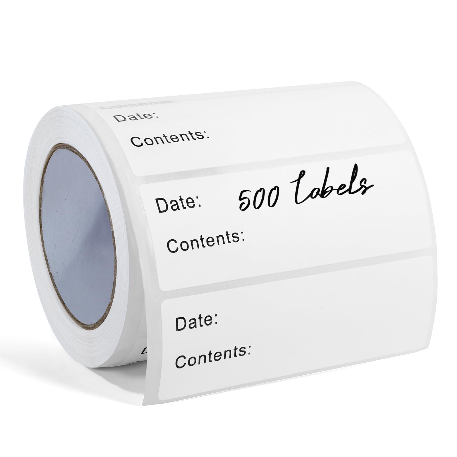 500 Pcs Freezer Labels, 1 x 3 Inch Refrigerator Food Label Stickers, No Residue, Easy Peel Off, Water &amp; Oil Resistant, Labels for Food, Freezer Bags, Jars, and Containers