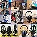New bee Headphone Stand Headset Holder Earphone Stand with Aluminum Supporting Bar Flexible Headrest ABS Solid Base for All Headphones Size (Black)