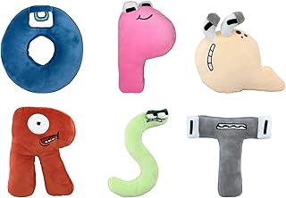 YUNTOY Alphabet Lore Plush Toys, Fun Stuffed Animal Dolls Alphabet Lore Plushies Set for Kids and Fans Holiday, Birthday Gifts (6pcs OPQRST)