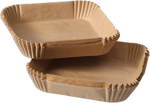 Forros desechables para freidora de aire. 100 piezas de papel pergamino de pulpa virgen para freidora de aire de 4 a 6 cuartos de galón. Grado