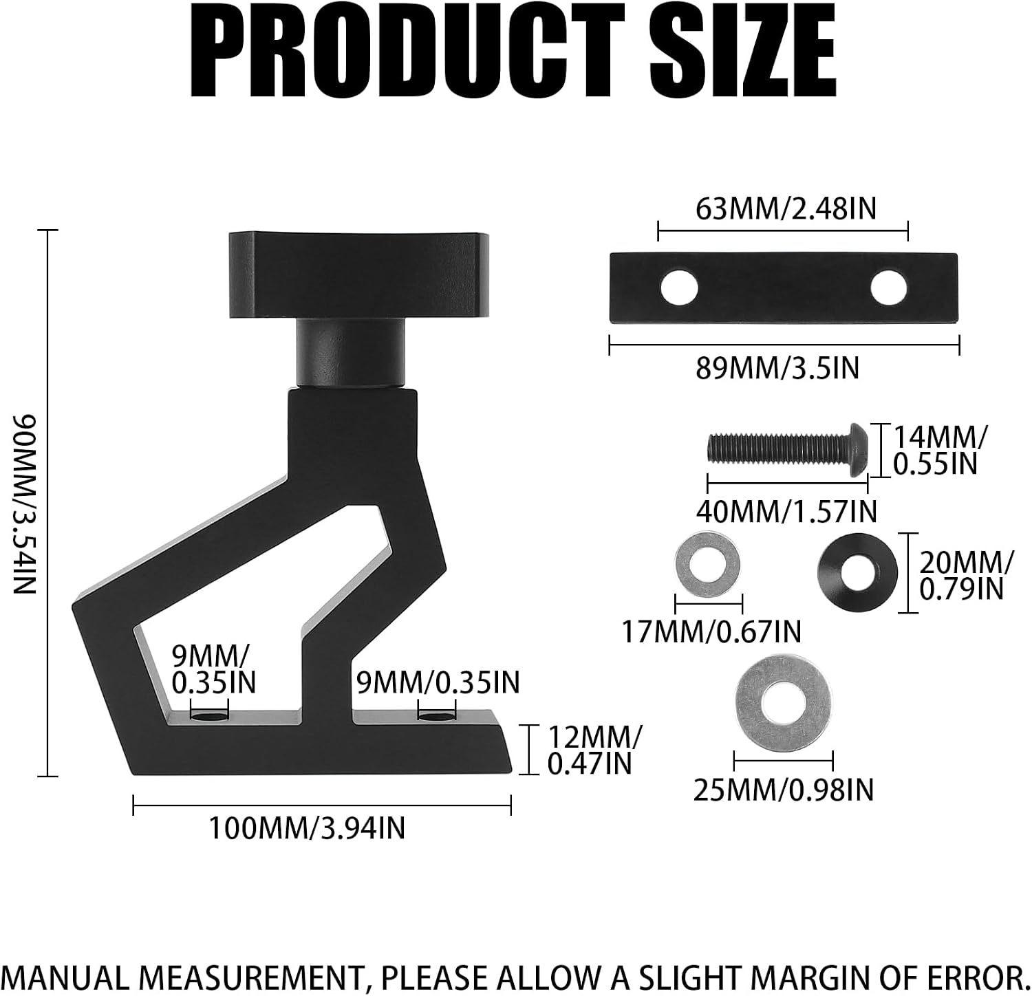 2pcs High Lift Jack Hood Mount Compatible with Jeep Wrangler JK 2007-2018, Adjustable Off-Road Jack Tube Mount Bracket Kit, (Replaces 11586.04)