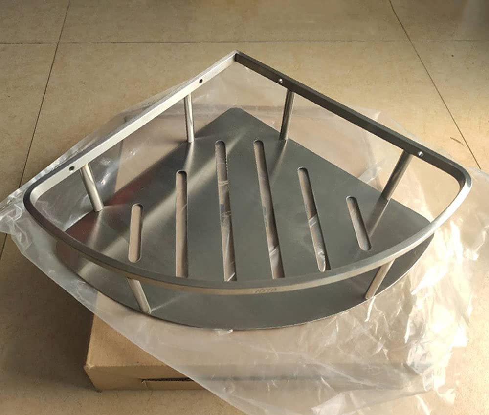Estantería Baño Pared con Taladro Estantes Ducha Esquina Metalico Inox Modernos Cesta Bandeja Flotante Baño Repisas Organizador para Showergem Champú - 2 Piezas Acero Pulido