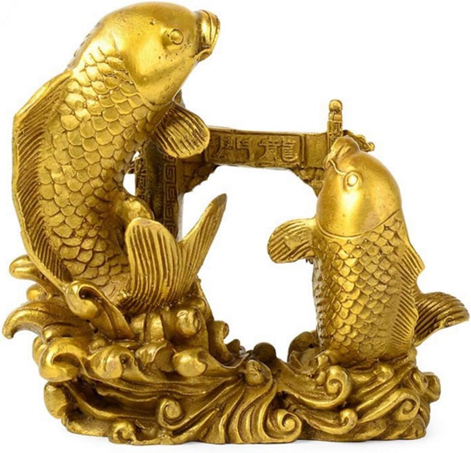 xiulin Feng Shui Bronze carp Carp Leapt to Longmen Copper Fish Living Room Home Furnishing Decorations Business Lucky red String Set
