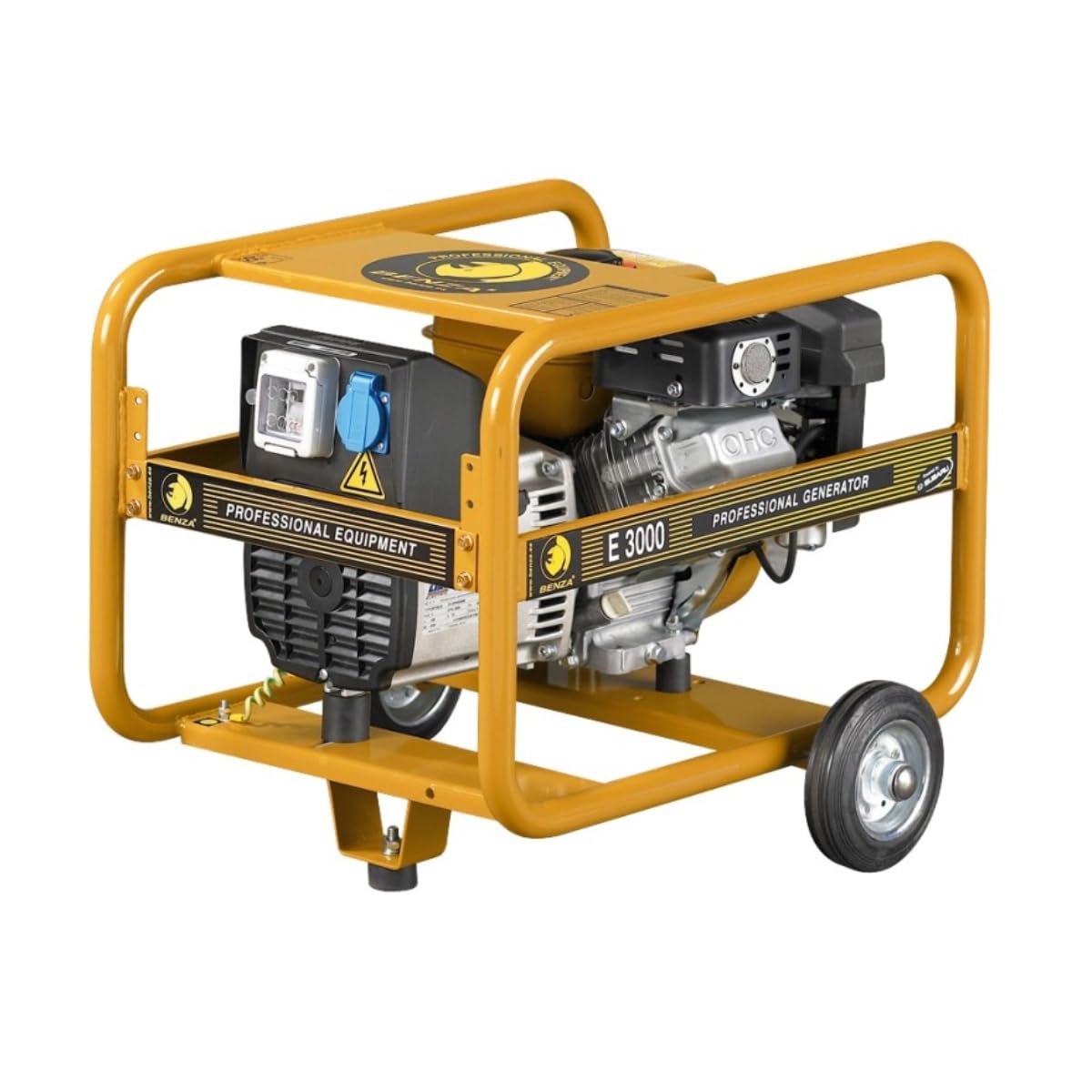 Generador Eléctrico BENZA E3000 – 3,3 kVA – Motor Subaru EX17 Gasolina – Monofásico 230V – Arranque Manual – 3,6 L – Autonomía 3h40 – Profesional y Compacto