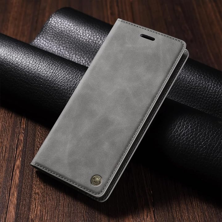 Image of ClickCase for Samsung Galaxy S24 FE 5G Sheepskin Series Faux Leather Wallet Flip Case with Video Stand & Magnetic Closure Lightweight Flip Cover for Samsung Galaxy S24 FE 5G (Grey)
