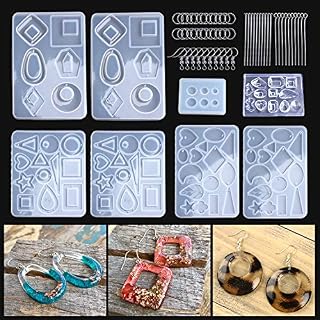 LET'S RESIN 3 Pairs Earring Resin Molds with 2pcs Stud Earring Jewelry Epoxy