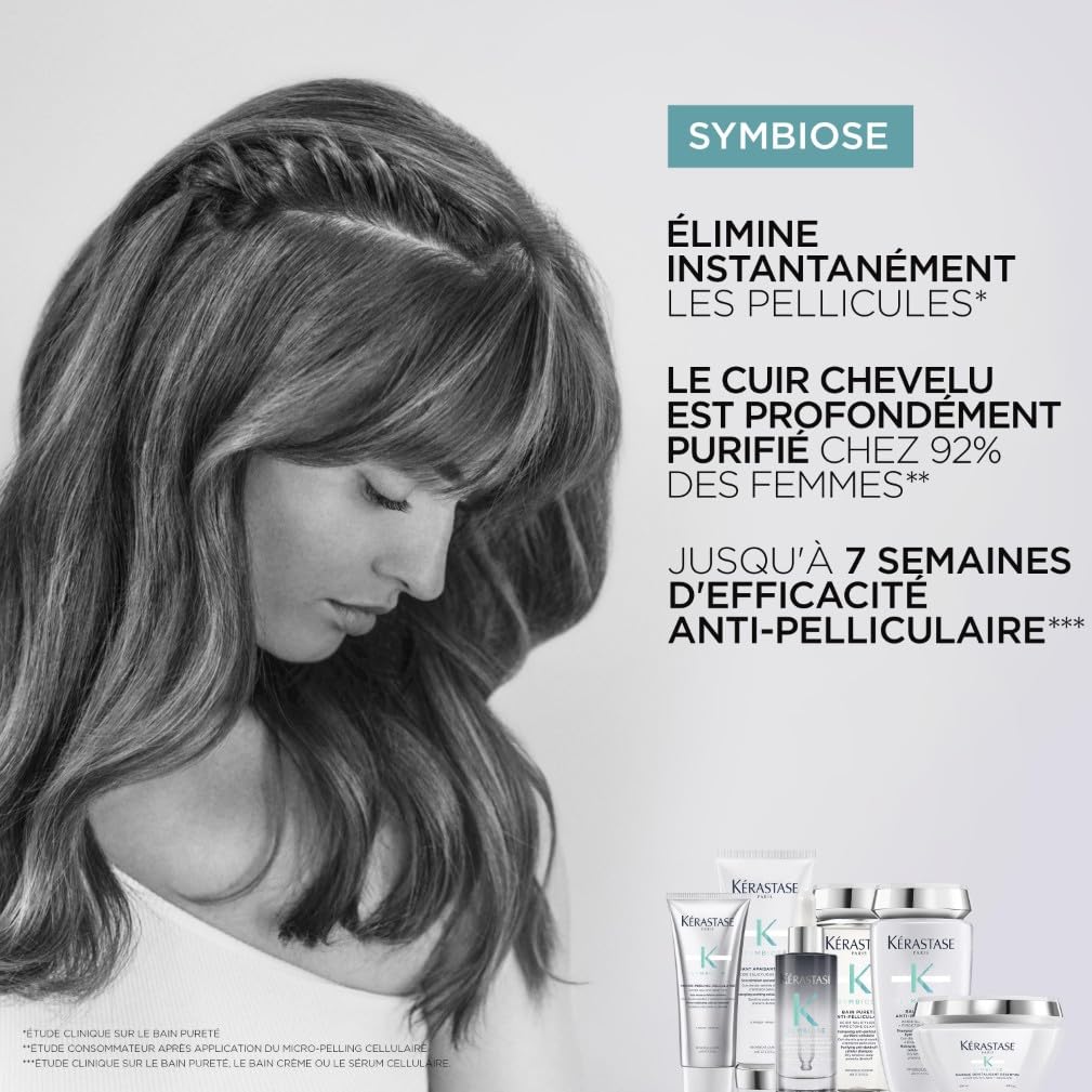 Kérastase, Symbiose, Masque Nourrissant Anti-Pelliculaire, Pour Cheveux Abîmés, Sans Sulfate, Masque Revitalisant Essentiel, 200 ml