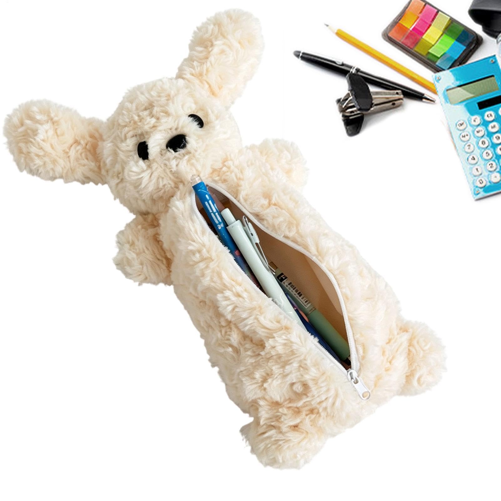 School Pencil Case Large Capacity 3D Animal Cartoon Plush Pouch