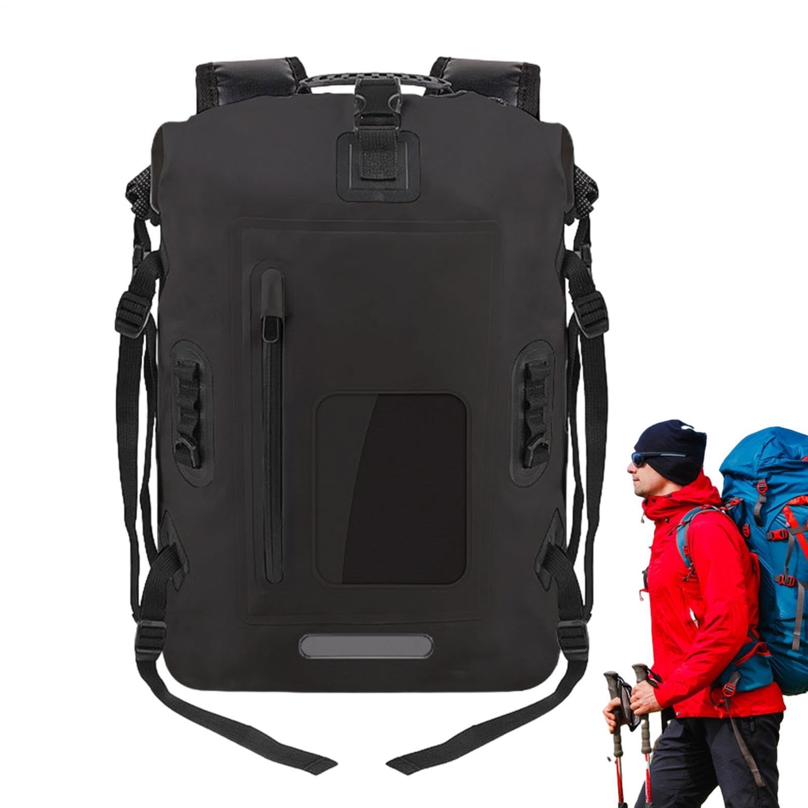 Generico Dry Bag - Borsa Impermeabile Da 30 Litri Con Doppia Tracolla | Sacco Asciutto Da Esterno Leggero 43x15x72 Cm, Impermeabile IP65 - Per Campeggio, Escursionismo, Kayak, Rafting, Viaggi