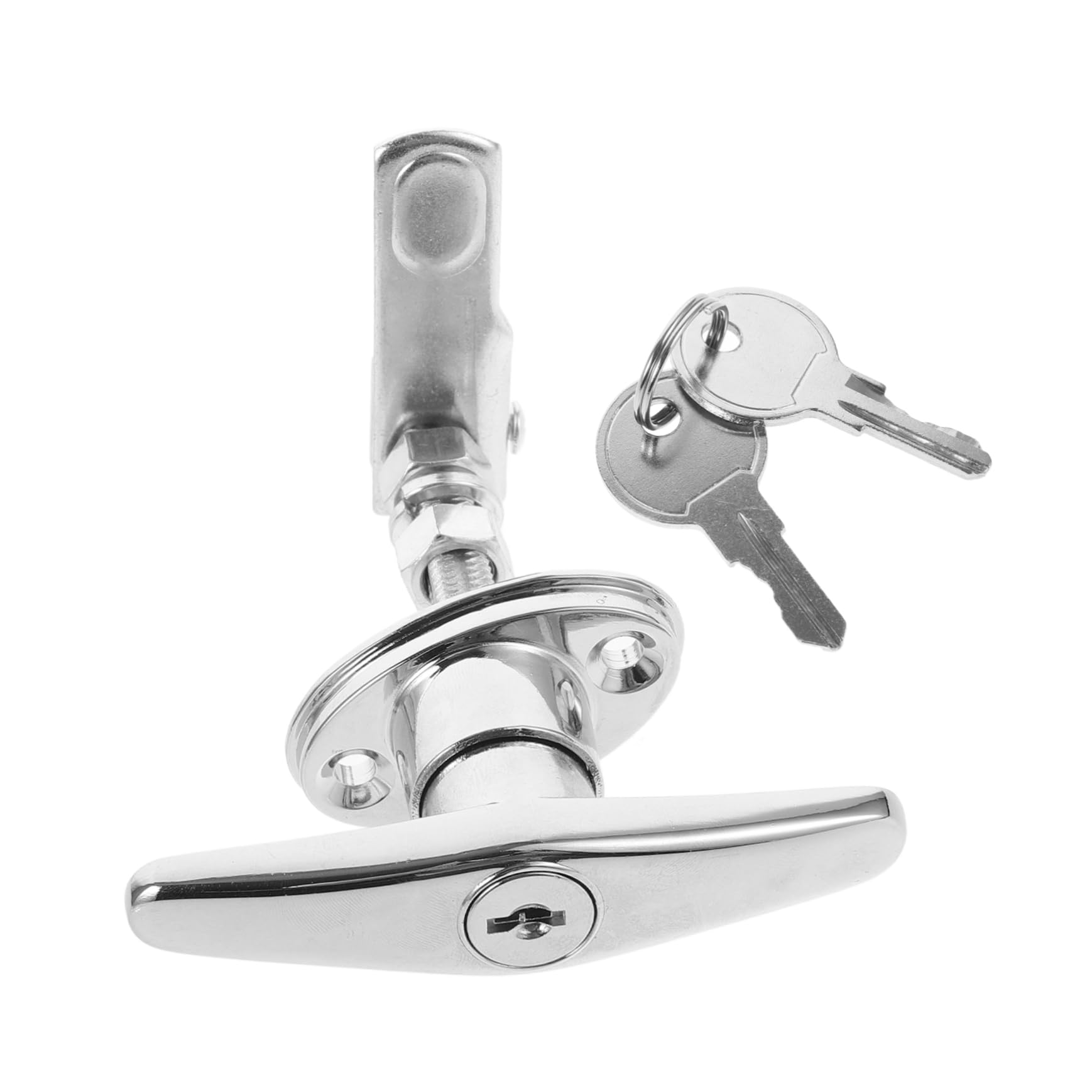 SHINEOFI 4 Set Serratura maniglia porta armadio elettrico armadio con chiave serratura cassettiera per cassetto per vetrina Lega di zinco Silver