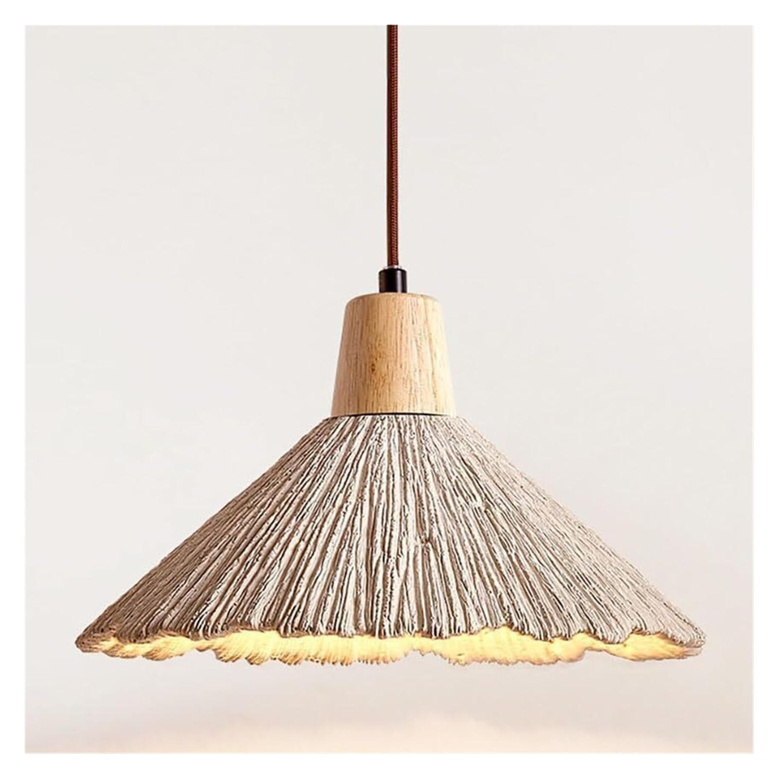 KHUKHU Modern Scandinavian Minimalist Pendant Light, Concrete Shade LED Chandelier, Creative Pendant Ceiling Fixture Lamp for Dining Room, Study, Kitchen Island