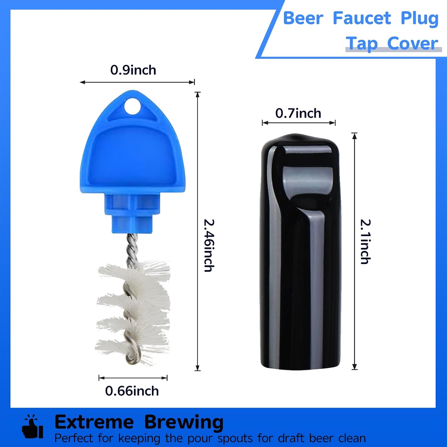 Beer Tap Plug Brush 18 Pack for Draft Beer Faucet Cap Plugs Cleaning Keg Tap Rubber Stopper Plug Cover Beer Keg Tap Plugs